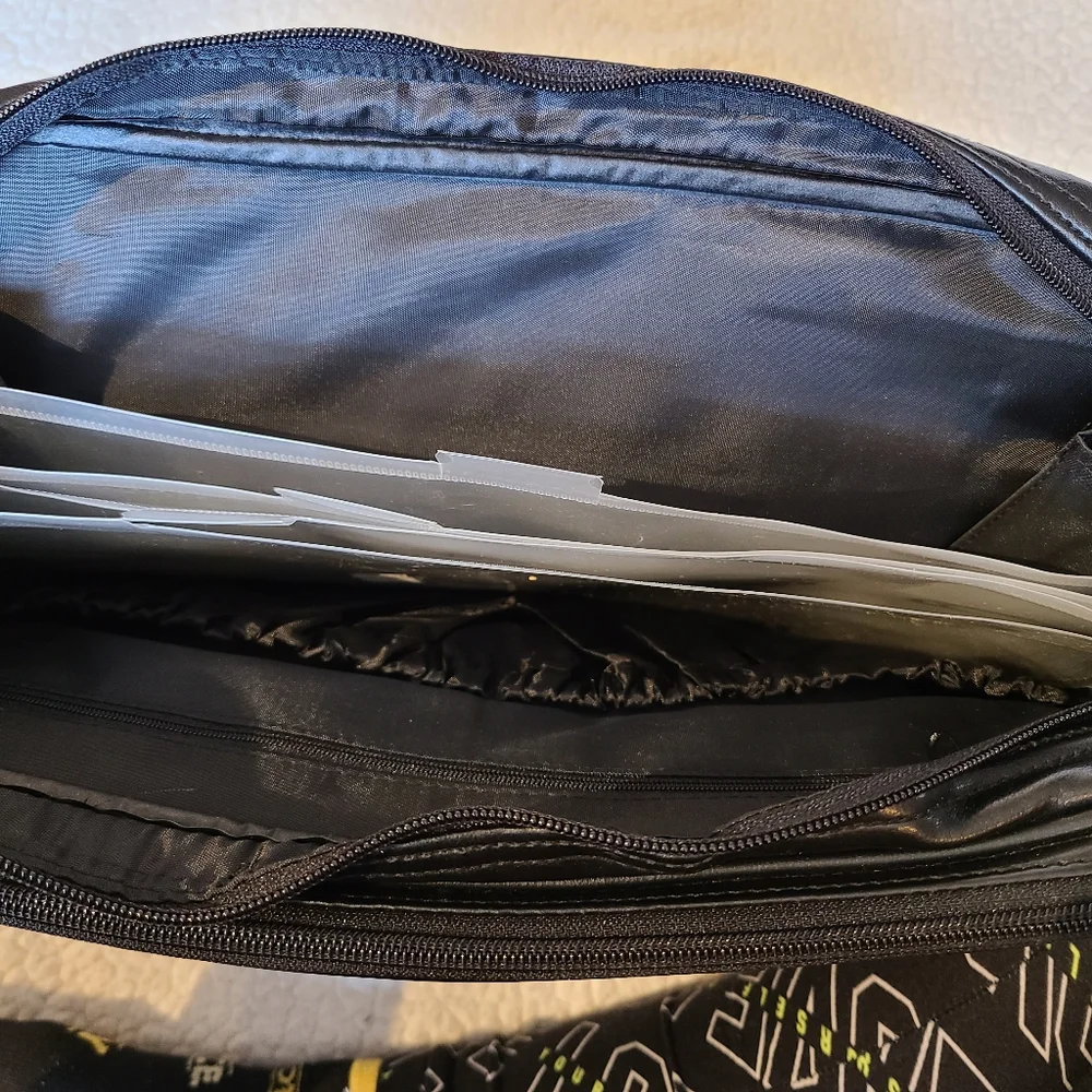 Black soft sides leather portfolio briefcase